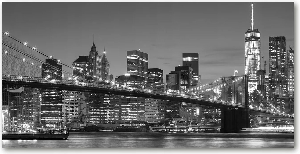 Fotó vászonkép edzett üveg Manhattan éjszaka 140x70