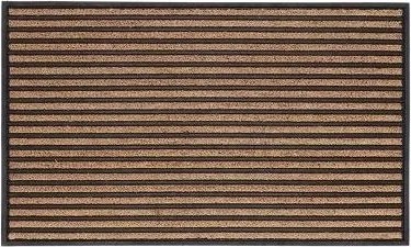 Masszív Lábtörlő Kókuszdió Ajtószőnyeg Csíkokkal Kültéri Használatra