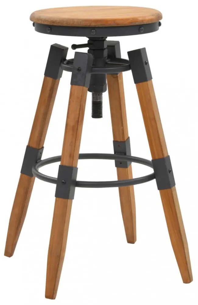 2 db állítható, tömör fenyő bárszék 53,5 x 53,5 x 79 cm