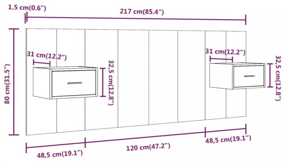 betonszürke szerelt fa ágyfejtámla szekrényekkel