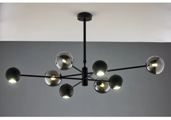 Jupiter 1975 - Csillár rúdon MOKA 4xGU10/10W/230V + 4xG9/10W/230V fekete/króm