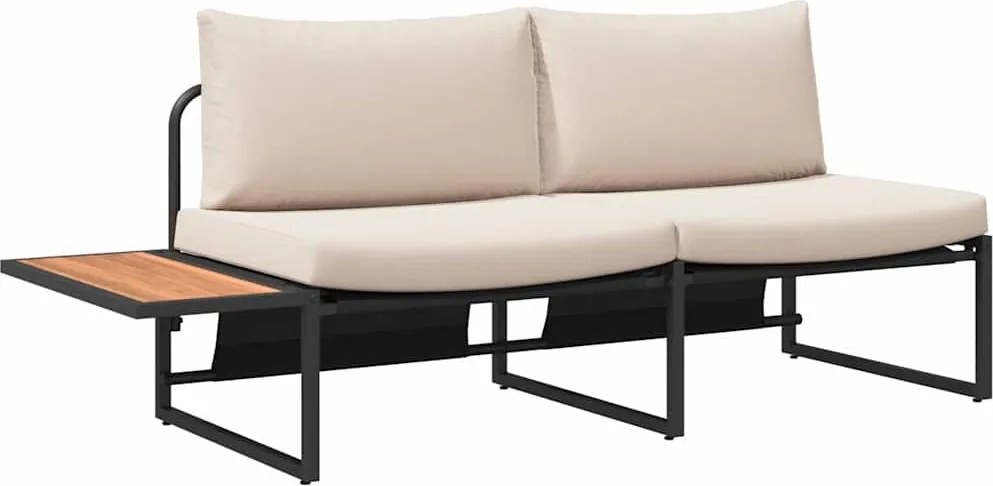 vidaXL Kerti kanapé párnával Tópszínű 200,5 x 70 x 85,5 cm Acél