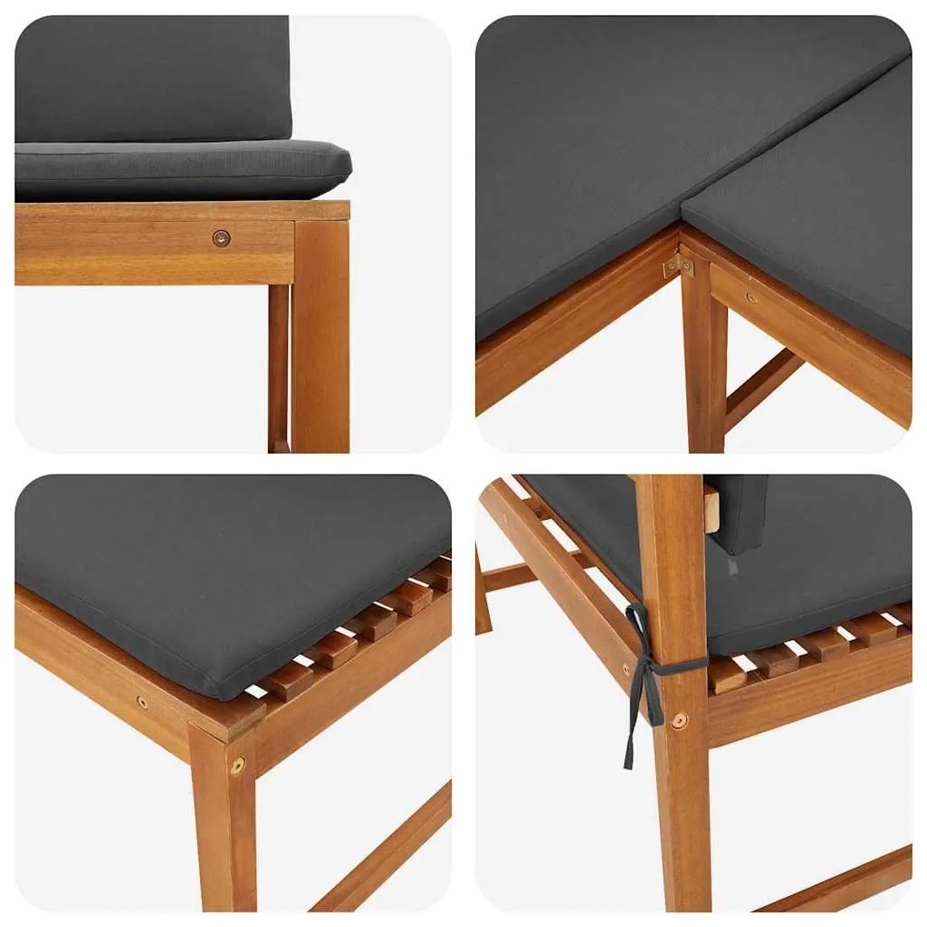 Kerti Sarok Pad Barna 140 x 100 x 91cm Tömör akácfa