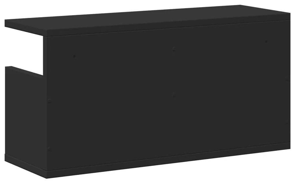 fekete szerelt fa faliszekrény 60 x 20 x 30 cm