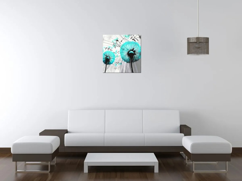 Gario Vászonkép Gyönyöru türkiz pitypangok Méret: 40 x 40 cm