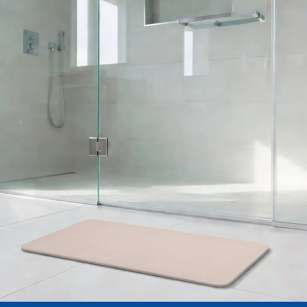 Bézs kovaföld fürdőszobai kilépő 39x60 cm Simi – Wenko