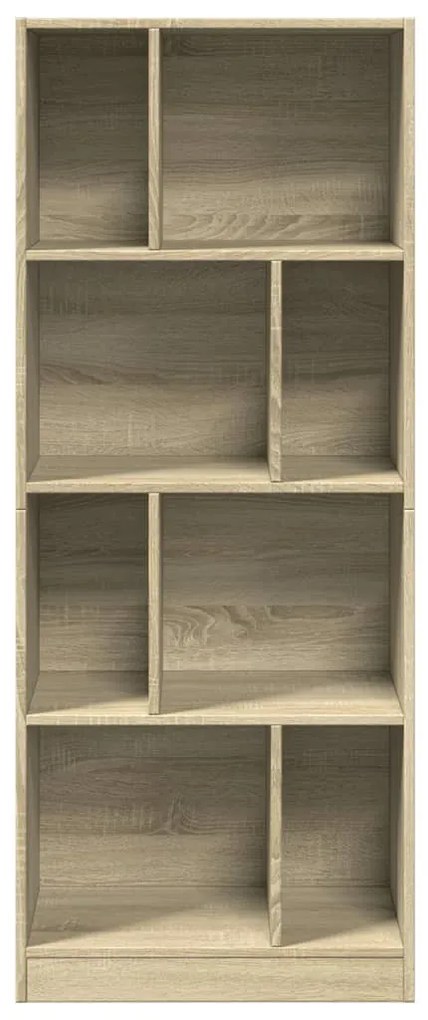 sonoma tölgy színű szerelt fa könyvszekrény 57 x 28,5 x 141 cm