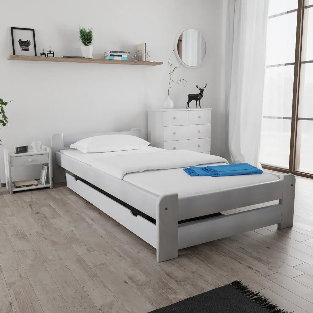 Emily ágy 90x200 cm, fehér Ágyrács: Ágyrács nélkül, Matrac: Somnia matrac 18 cm