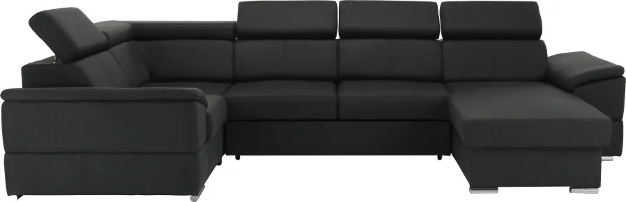 Ülőgarnitúra, sötétszürke, jobbos kivitel, SEGORIA ROH U