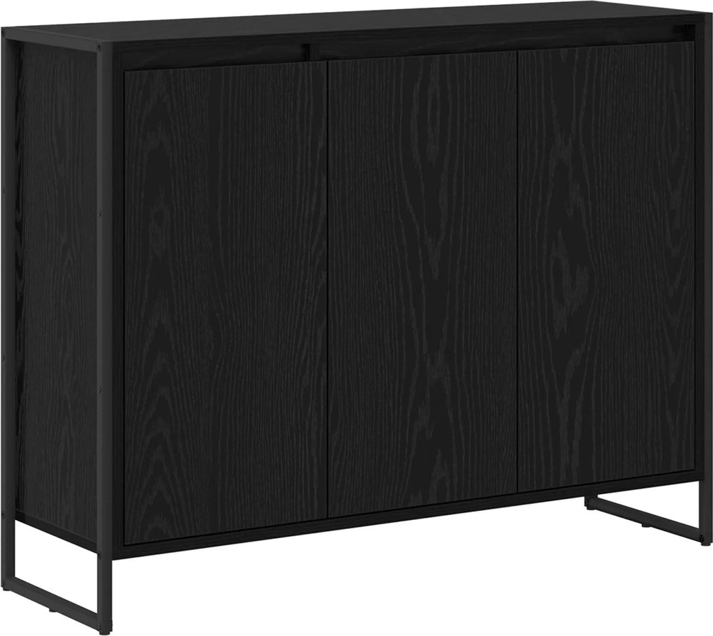 vidaXL Oldalsó szekrény Fekete tölgy 96,5 x 30 x 75 cm Faanyag