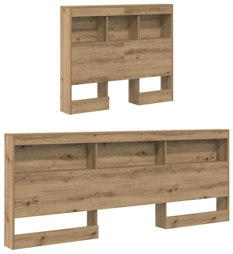 Tároló fejtámla polcokkal kézműves tölgy 80 cm Faanyag