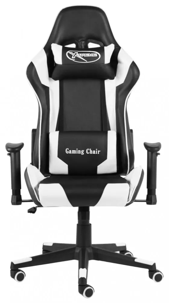 fehér PVC forgó gamer szék