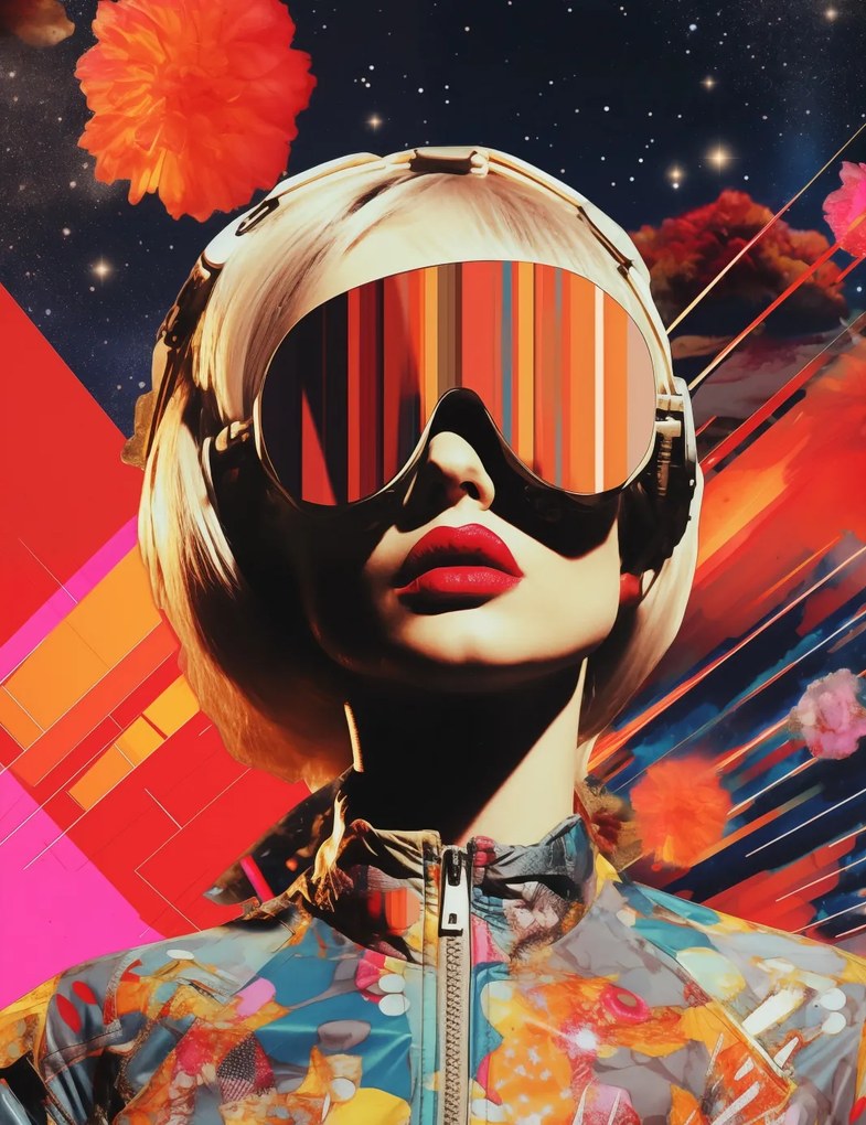 Poszter 50x65cm Retrofuturisztikus Múzsa