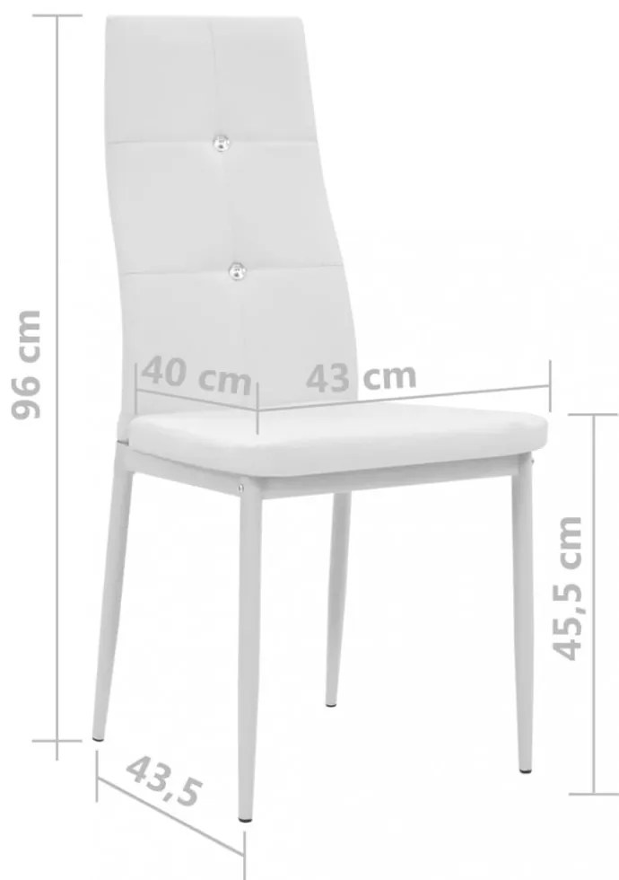 4 db fehér műbőr étkezőszék