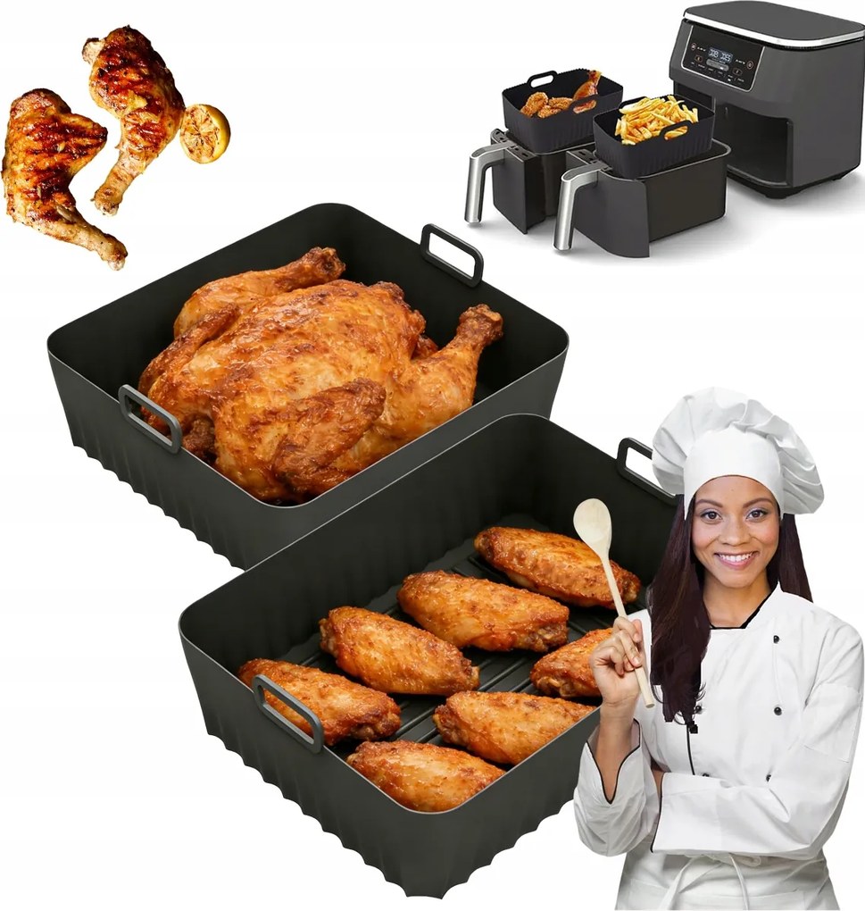 2X Zsírmentes Szilikon Air Fryer Sütőlap