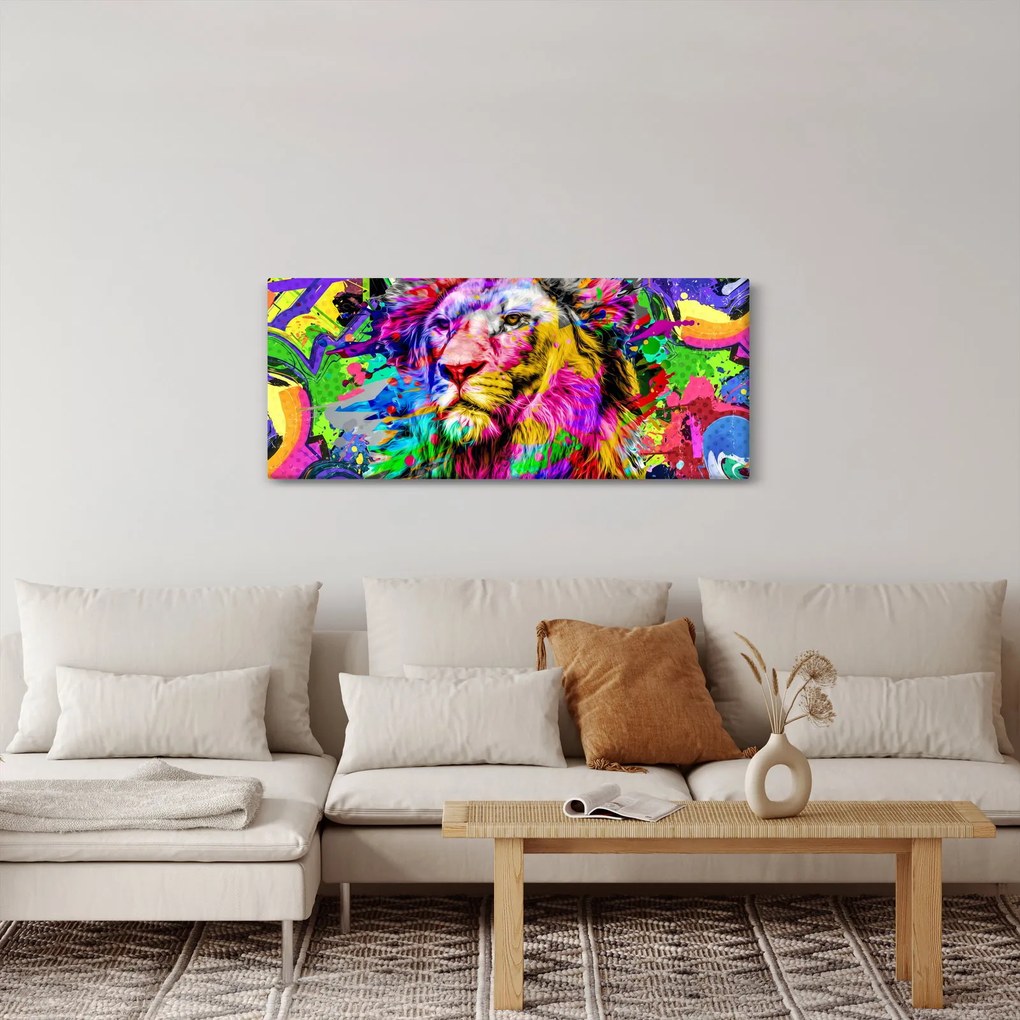 Kép - Oroszlán 3D-s képe (120x50 cm)