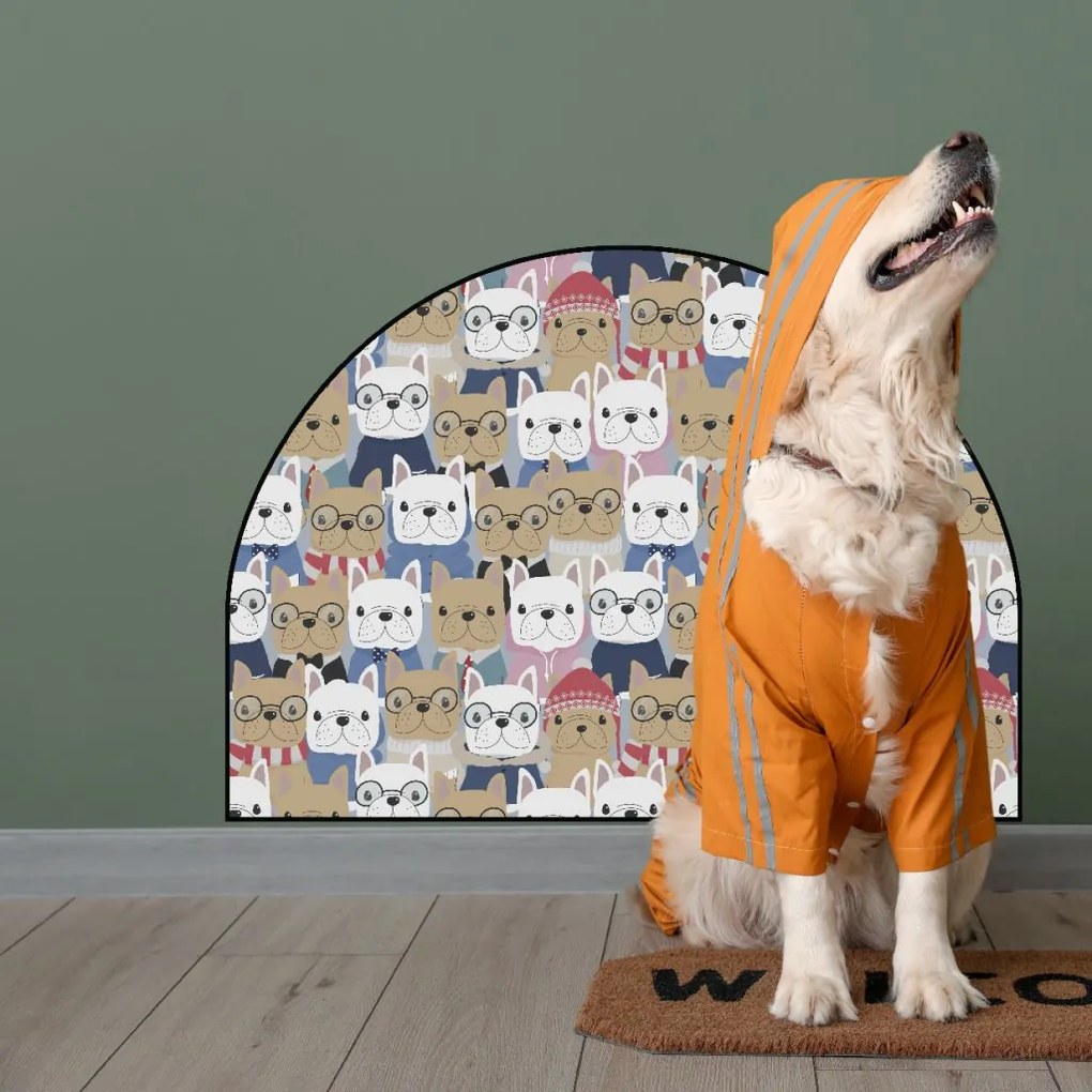 PIPPER. Védő textil falmatrica – Ív – Bulldogok Méret: 83x60cm, Indíték: név nélkül