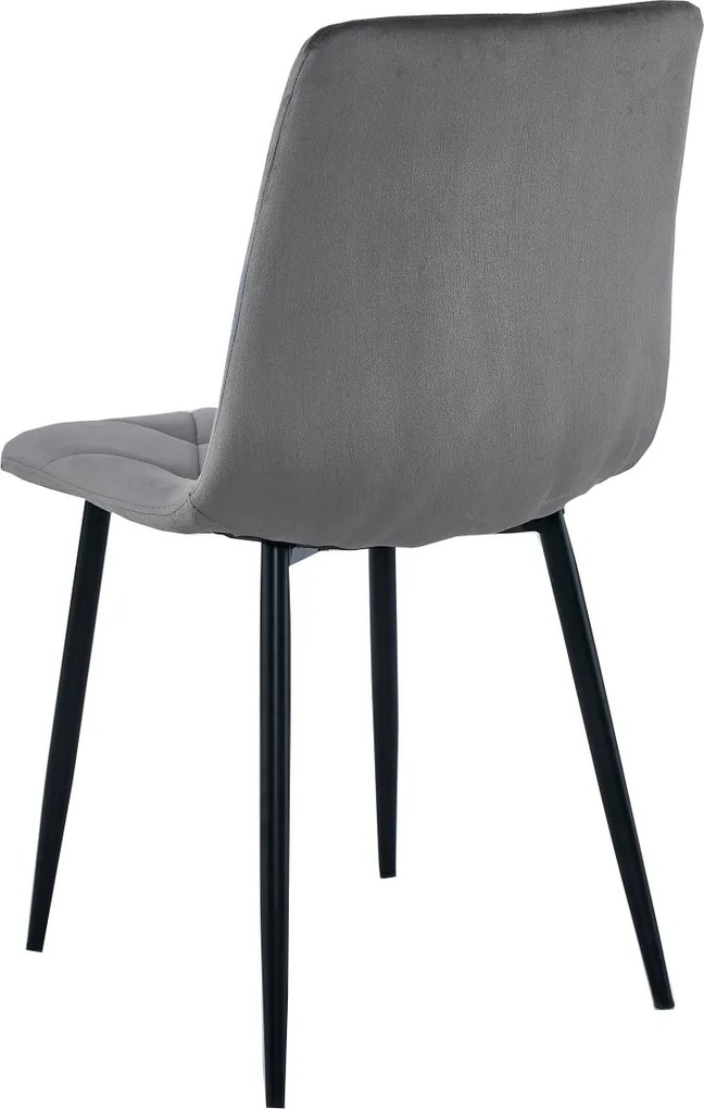 AKCIÓ sötétszürke bársonyos étkezőszék LIBRA fekete lábakkal II. minőség