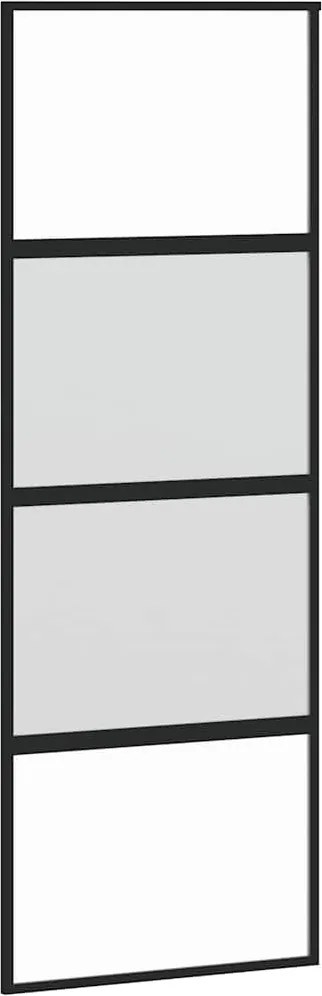 vidaXL fekete edzett üveg és alumínium tolóajtó 76 x 205 cm
