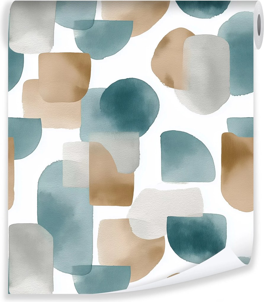 Tapéta Absztrakt Akvarell Bézs Flizelin Fal Nappali Hálószoba