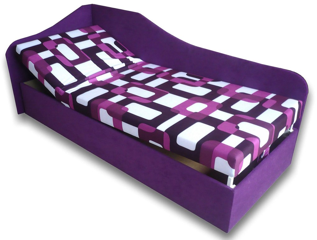 Egyszemélyes ágy (dívány) 90 cm Abigail (Gusto 10 + Lila 49) (B). 793060