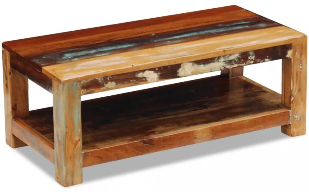 tömör újrahasznosított fa dohányzóasztal 90 x 45 x 35 cm