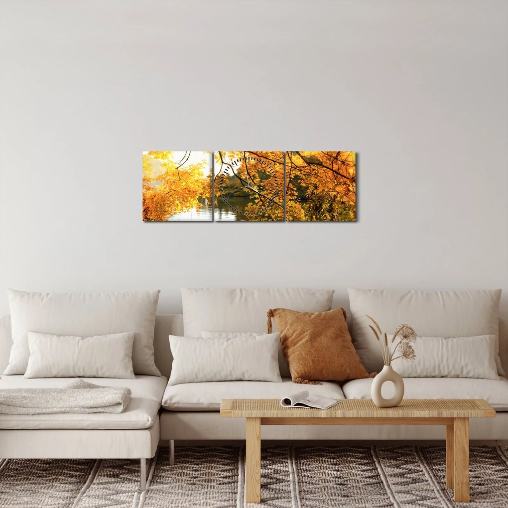 Kép - Őszi fa (órával) (90x30 cm)