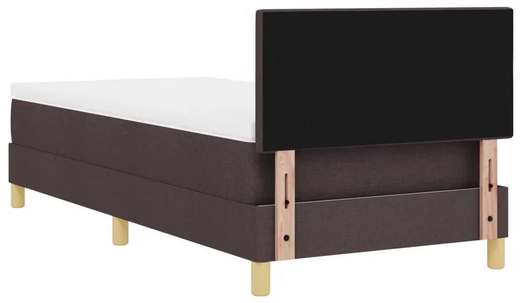 vidaXL LED Box Spring Ágy matracmal Sötét Barna 90 x 200 cm szövet