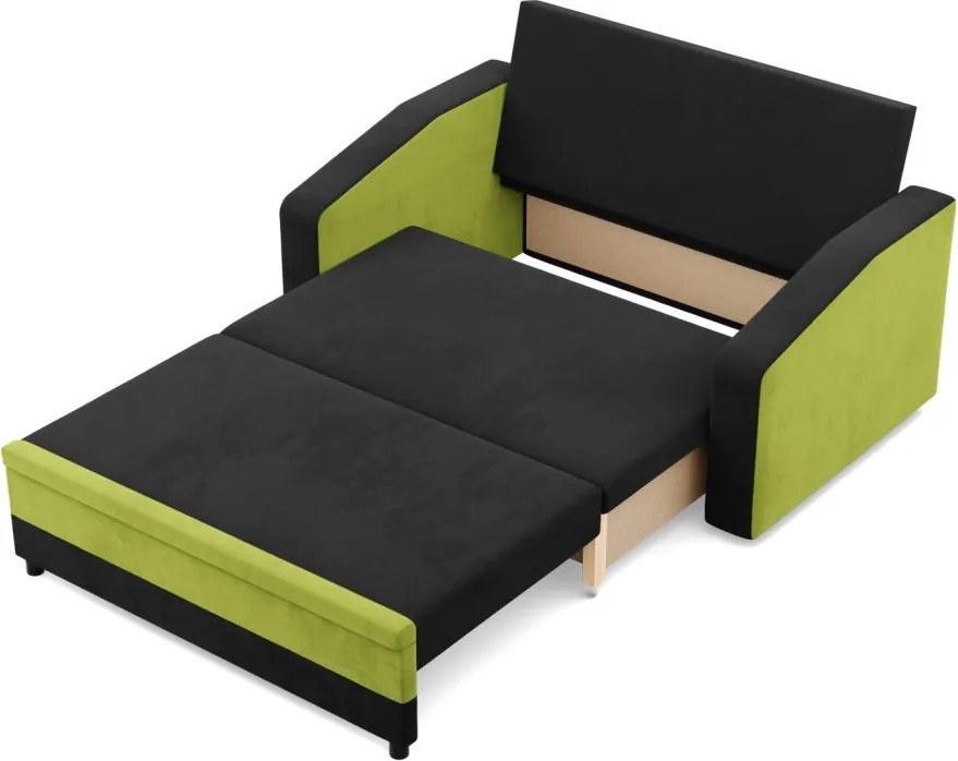 Hewlet kanapé, szövet anyag, fekete - zöld