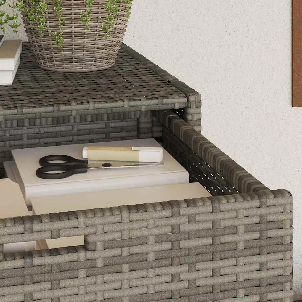 vidaXL szürke polyrattan kerti tárolószekrény 55 x 55 x 111 cm