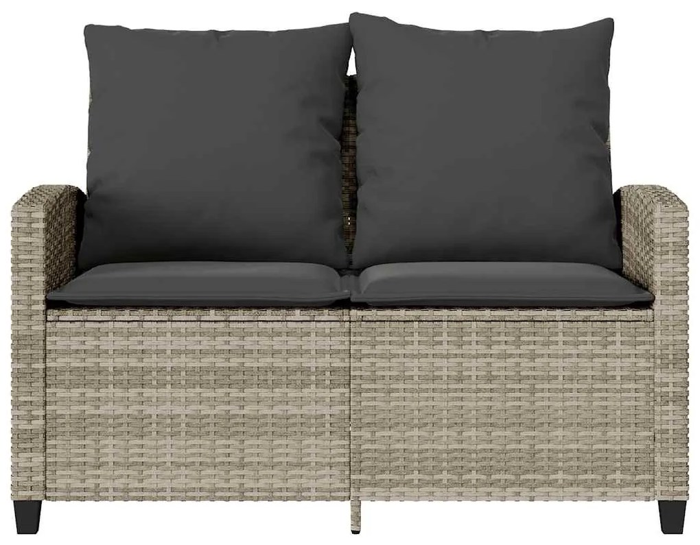 2 személyes polyrattan kerti kanapé asztallal&amp;párnával