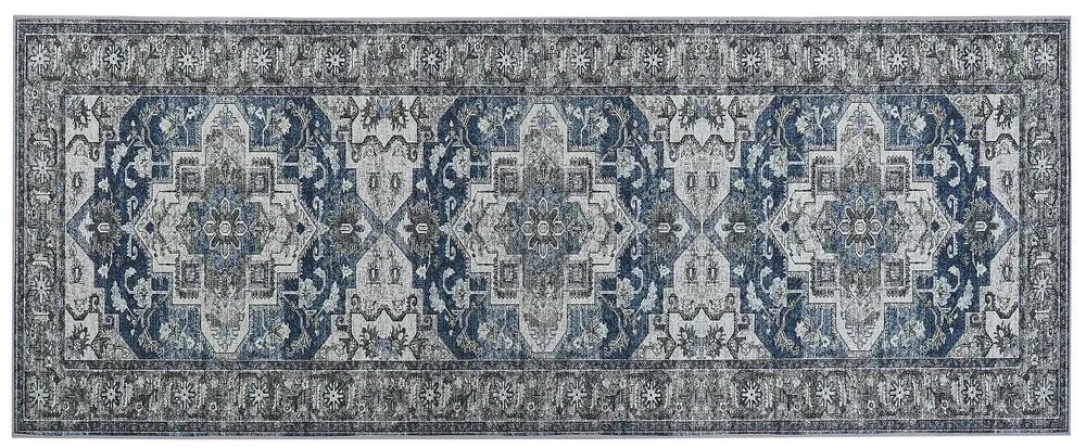 Szürke és kék futószőnyeg 80 x 200 cm KOTTAR Beliani