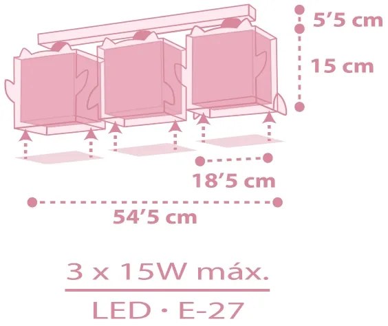 Dalber 64483 - Gyerek mennyezeti lámpa LITTLE FRIENDS 3xE27/15W/230V