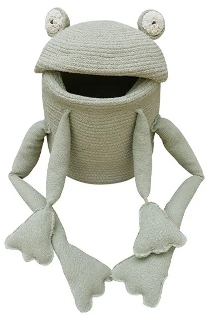 Világoszöld textil játéktároló kosár ø 23x35 cm Fred the Frog – Lorena Canals