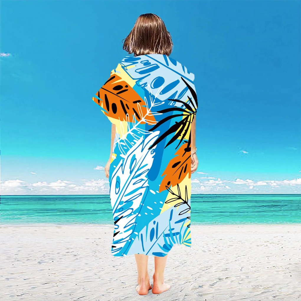 Poncsó törölköző SUMMER FRESH kék-sárga 80×145 cm