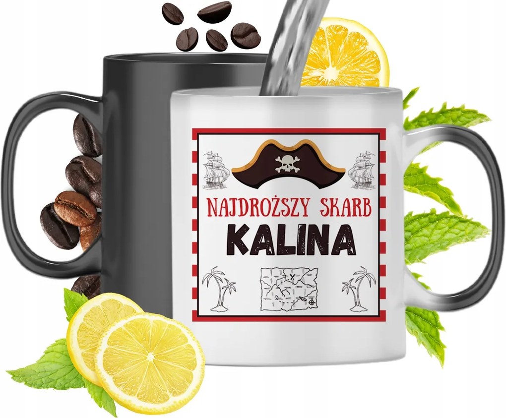 Mágikus Bögre Kalina Fekete Matt Nyomtatott Képpel 330ml