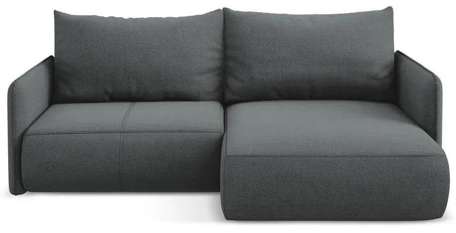 Szürke kinyitható-tárolóhelyes sarokkanapé (jobb oldali) Nanea – Makamii