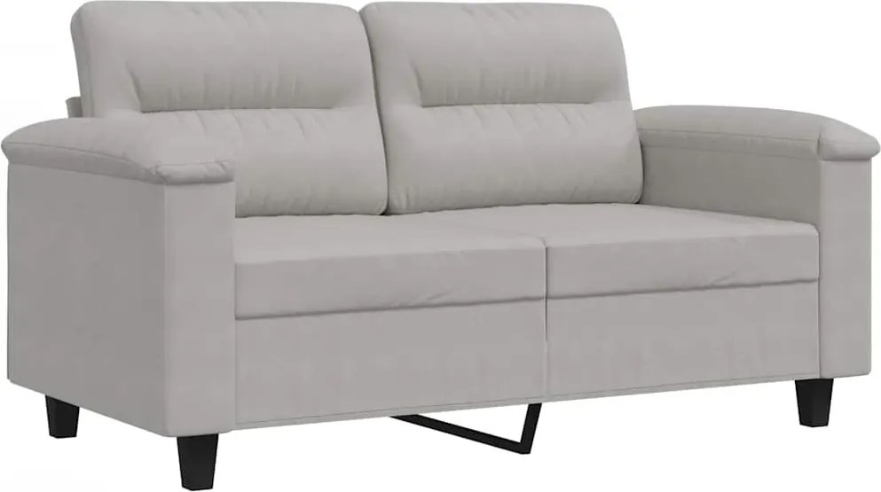 vidaXL kétszemélyes világosszürke mikroszálas szövetkanapé 120 cm