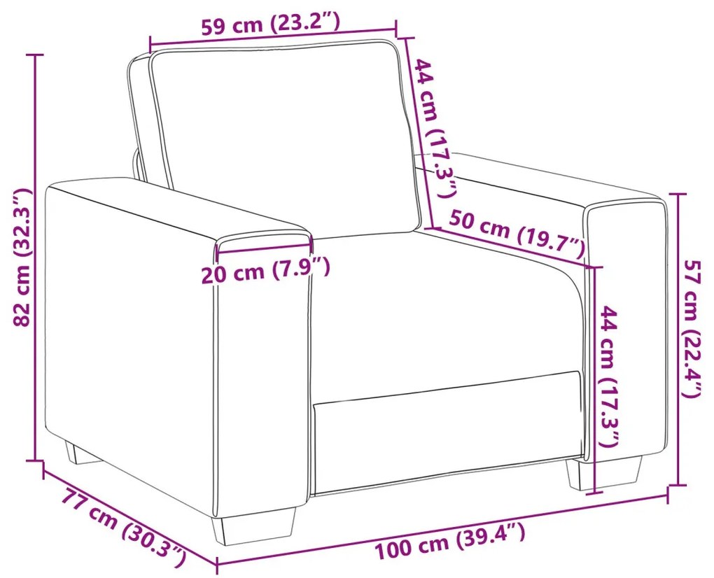 Kanapé párnával Tópszínű 100 x 77 x 82 cm szövet