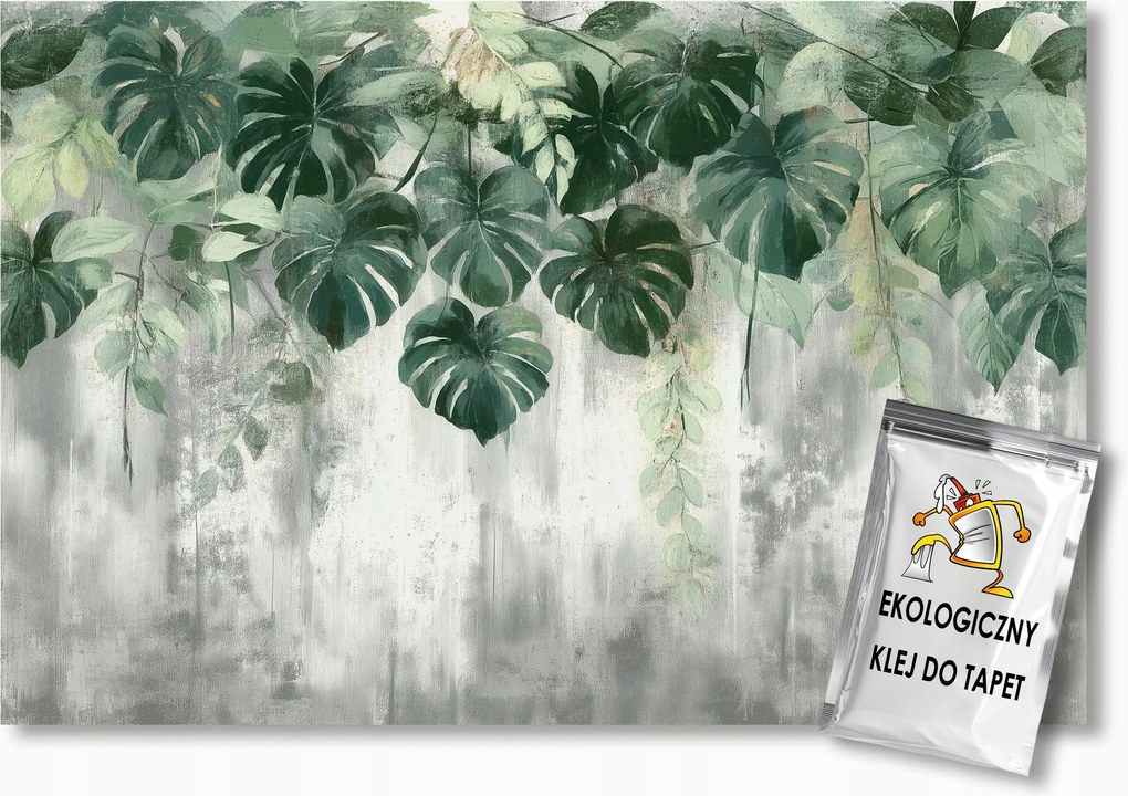 Fotótapéta Flizelina Fal Beton Növényzet Monster Levelek 250x175 ragasztó