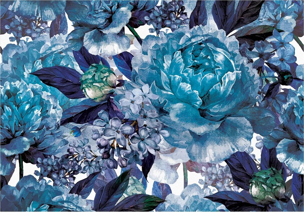 Fotótapéta Bazsarózsa és Hortenzia Kék Csokor Elegancia 250x175 +ragasztó