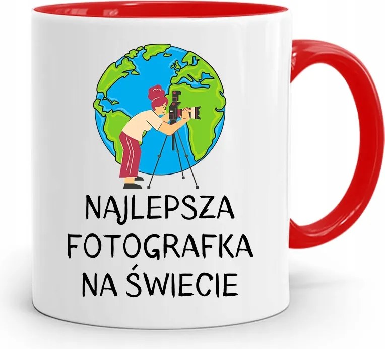 Piros Fotós Bögre Legjobb Fotós Nyomtatott Fotóval