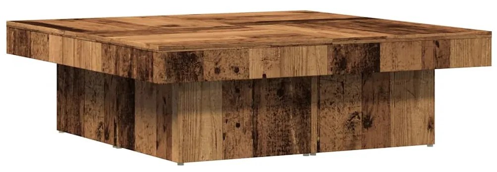 antik fa színű szerelt fa dohányzóasztal 90 x 90 x 28 cm