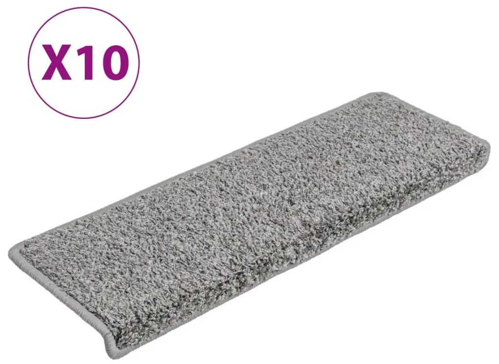 10 db szürke lépcsőszőnyeg 65x21x4 cm