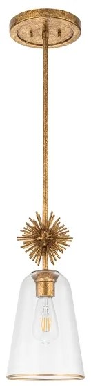 Quoizel STARING-MP-DG-CLEAR-Csillár rúdon STARING 1xE27/40W/230V átm. 18,4 cm arany/átlátszó