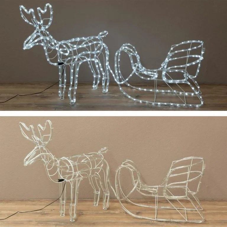 NEXOS Rénszarvas szánnal 140 cm hideg fehér