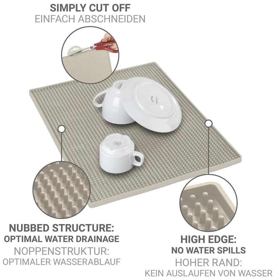 Bézs gumi edénycsepegtető alátét 40x30 cm Maxi – Wenko