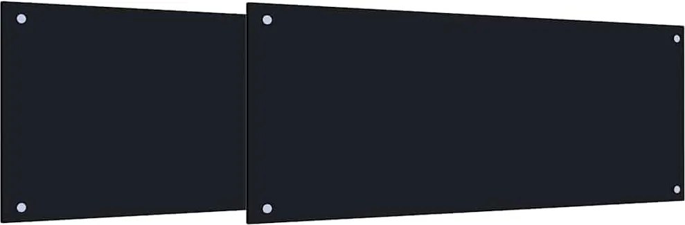 vidaXL Konyhai splashback 2 pcs Fekete 100 x 40 cm edzett üveg