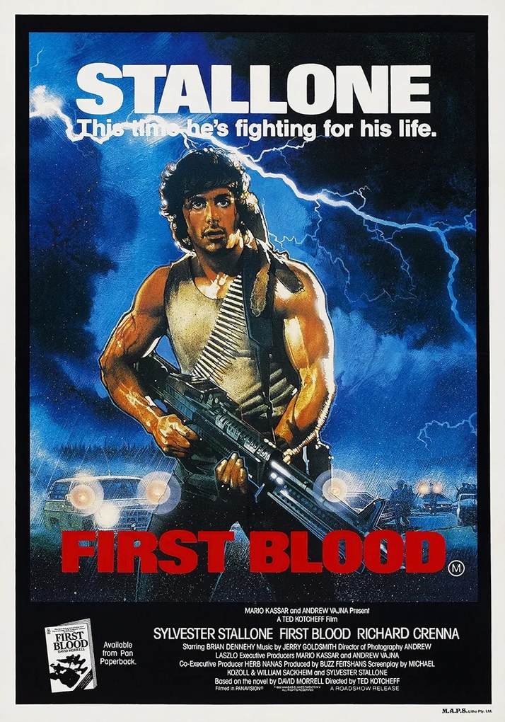 Poszter Rambo First Blood Szilveszter Stalone 100x70cm #301