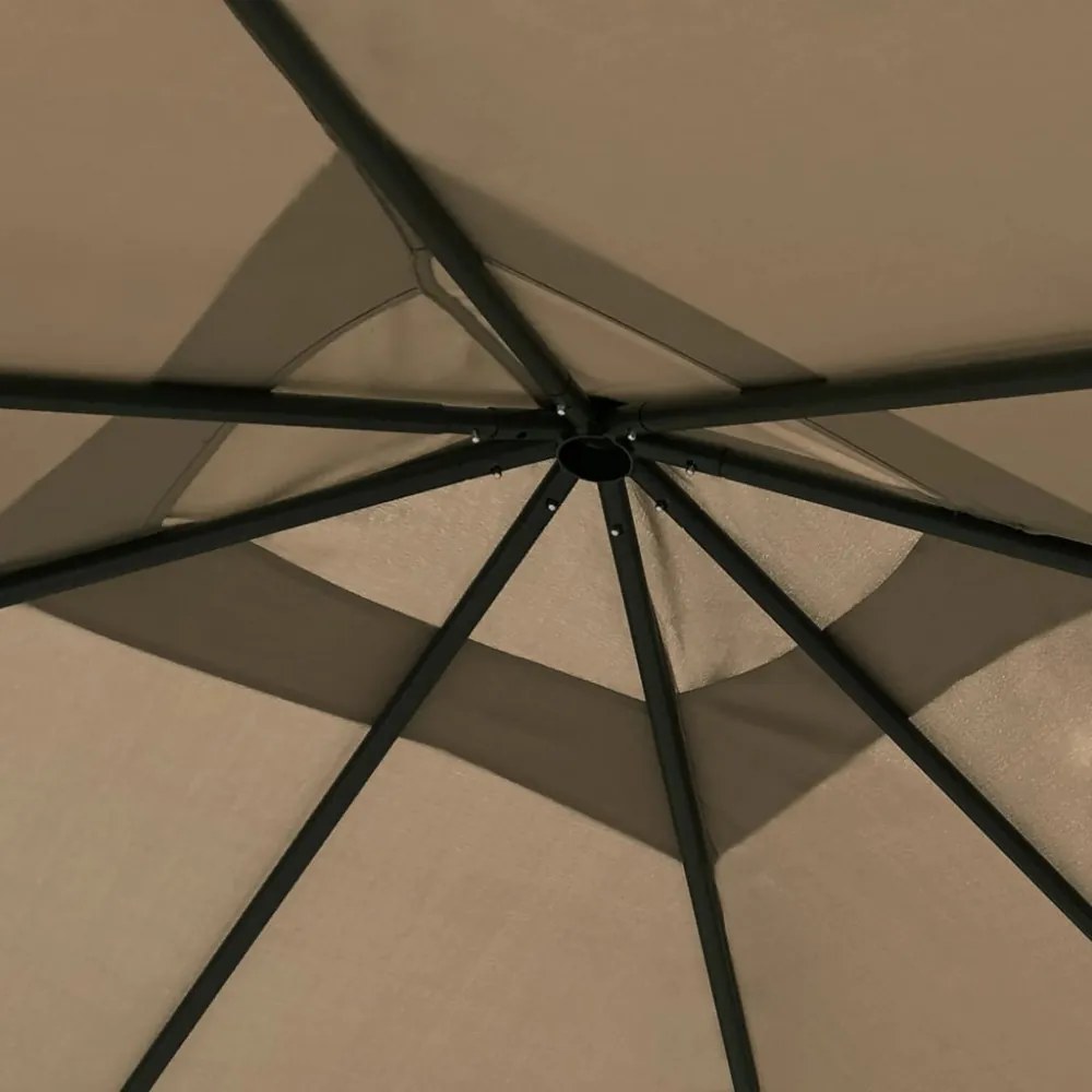 tópszínű pavilon oszlop takarókkal 3 x 3 x 2,6 m 160 g/m²